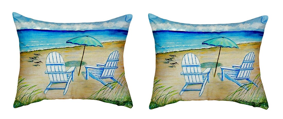 Pair of Betsy Drake Adirondack No Cord Pillows 15 Inch X 22 Inch