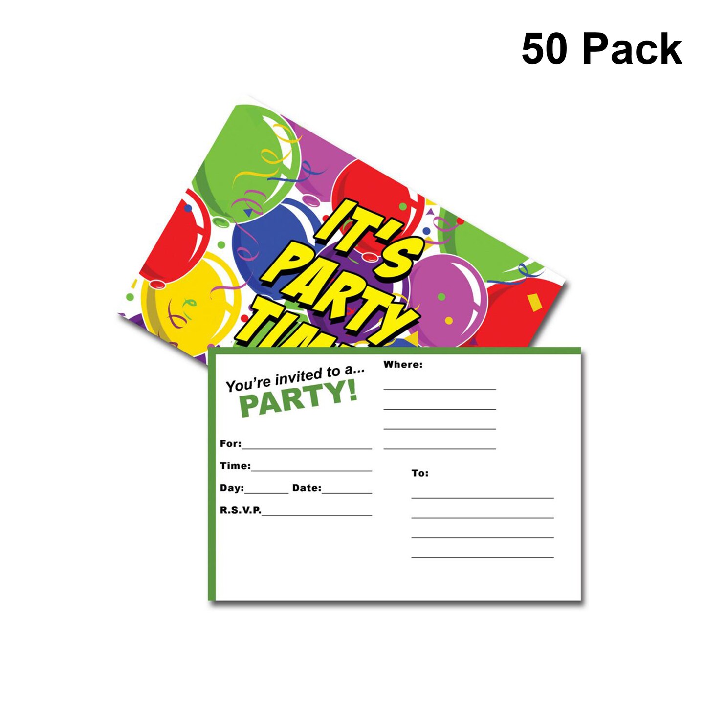 Balloon Party Postcard Invitations | Plastic wrapped 4 x 6 | MINA&#xAE;