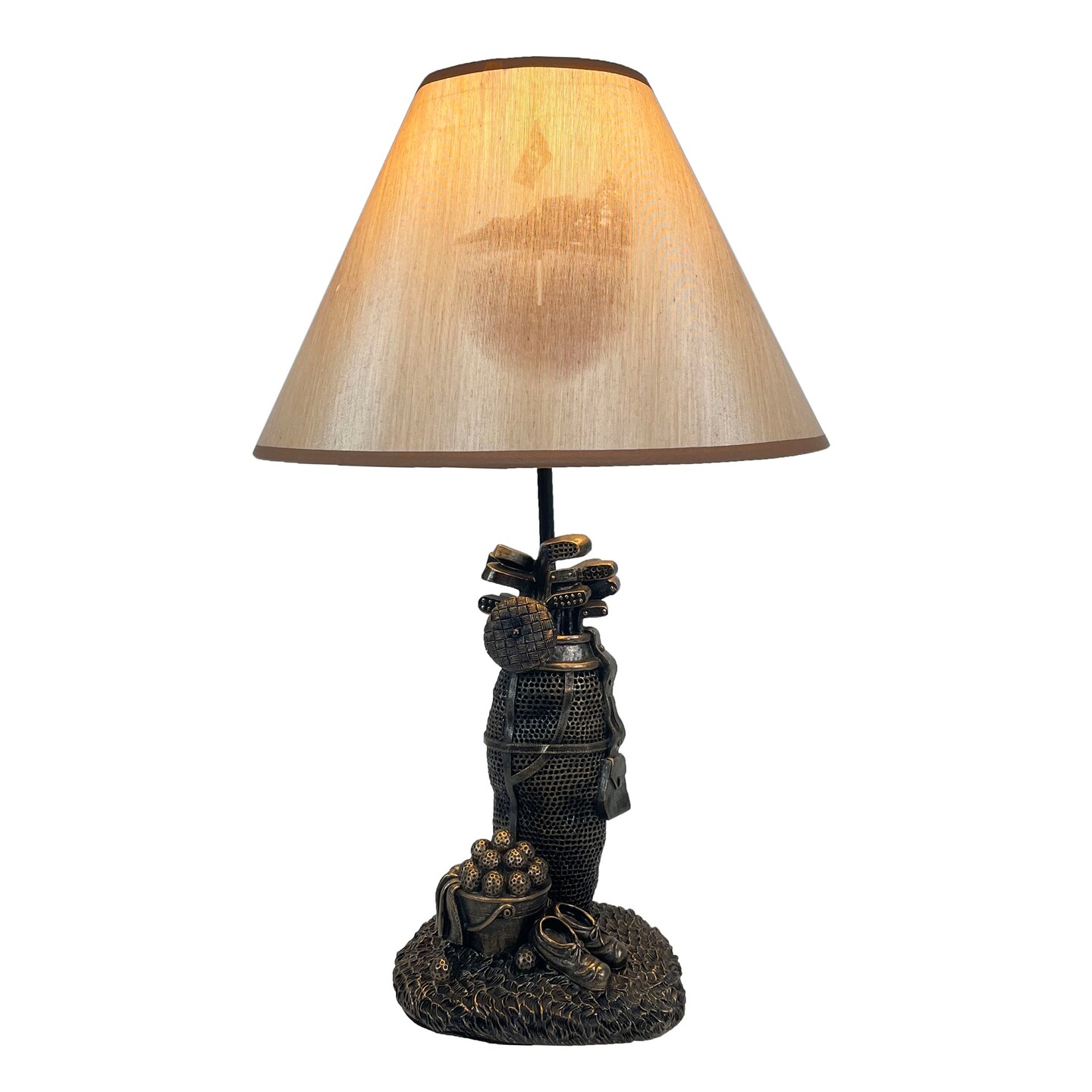 Golf Lovers Tee Light Golf Bag Table Lamp w/Decorative Shade