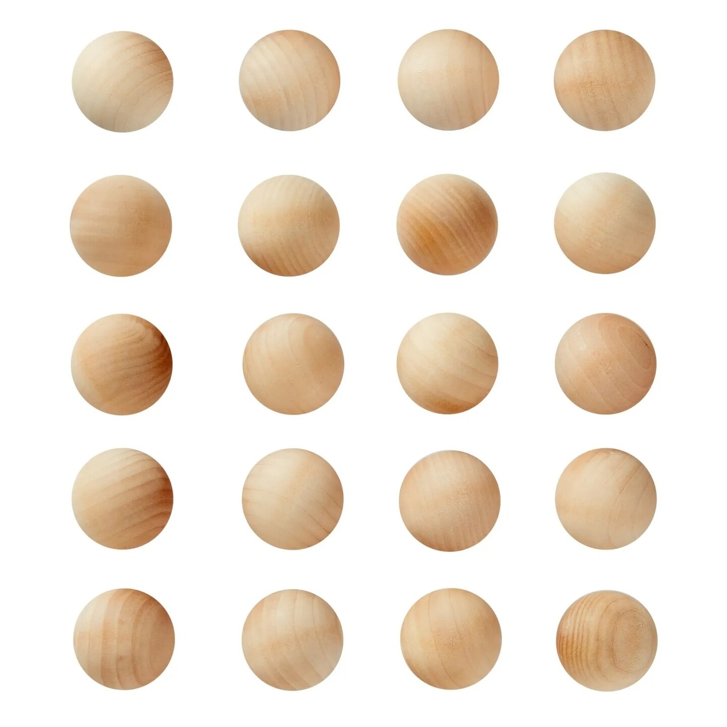 1.5&#x22; Wooden Balls for Crafts, Unfinished Wood Spheres for DIY Projects, 20 Pack