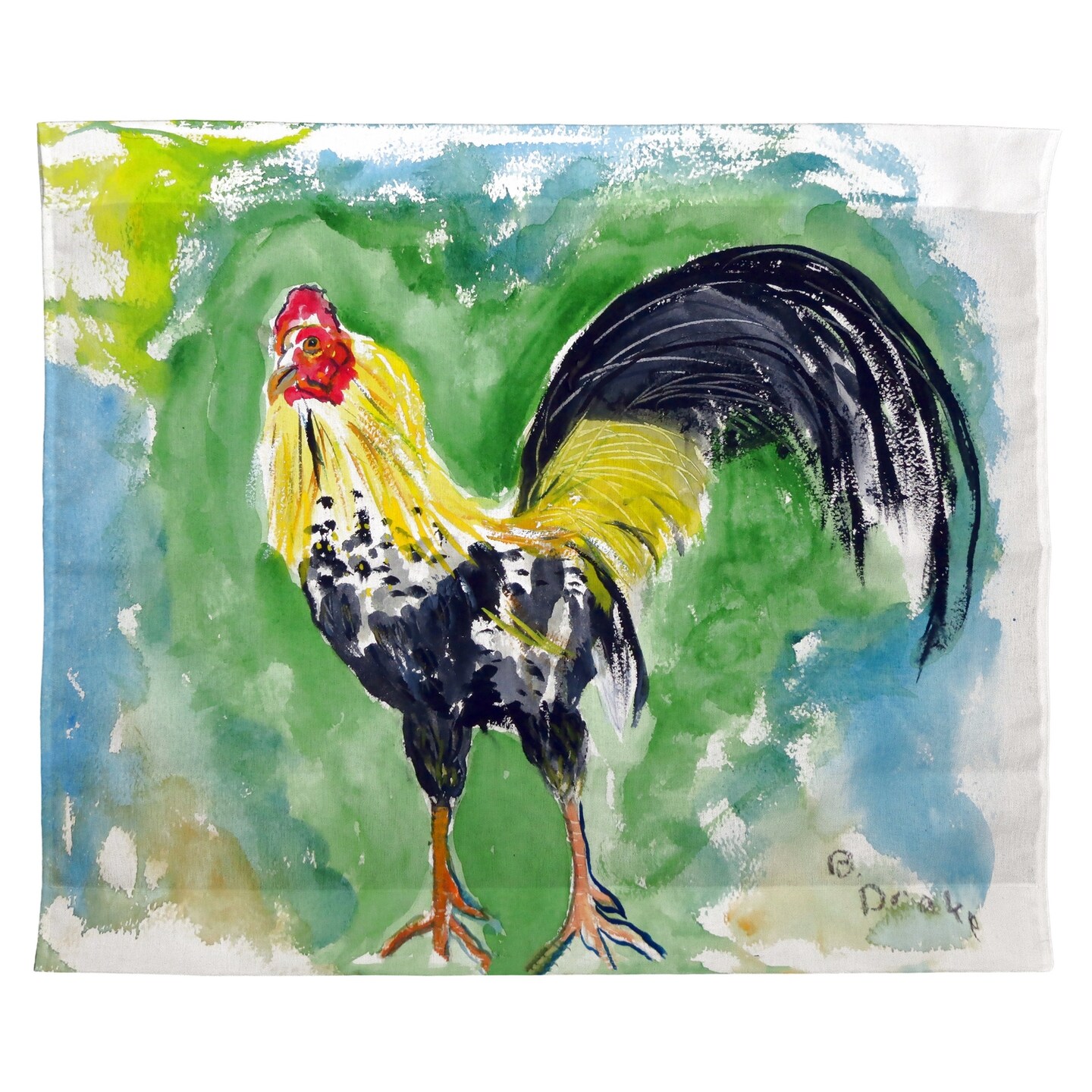 Betsy Drake Bantam Rooster Outdoor Wall Hanging 24x30