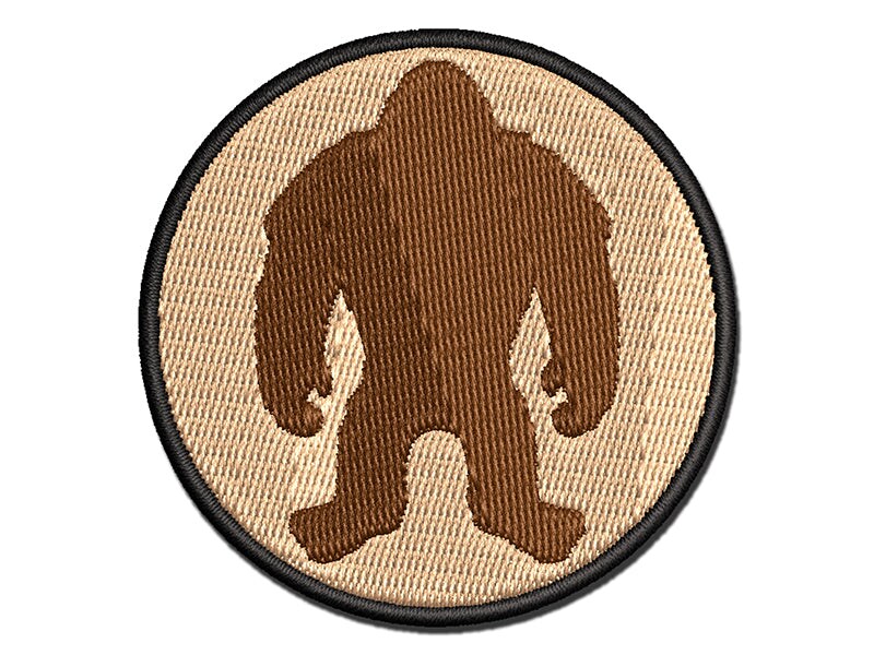 Hairy Bigfoot Sasquatch Standing Silhouette Multi-Color Embroidered Iron-On or Hook &#x26; Loop Patch Applique