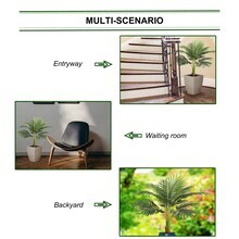 28&#x22; Artificial Fan Palm Plants - 2-Pack Realistic Leaves, Potted in Black Planters, Indoor/Outdoor Decor, Home &#x26; Office Accents - All-Season Use, Floral Home by Artificial Flowers