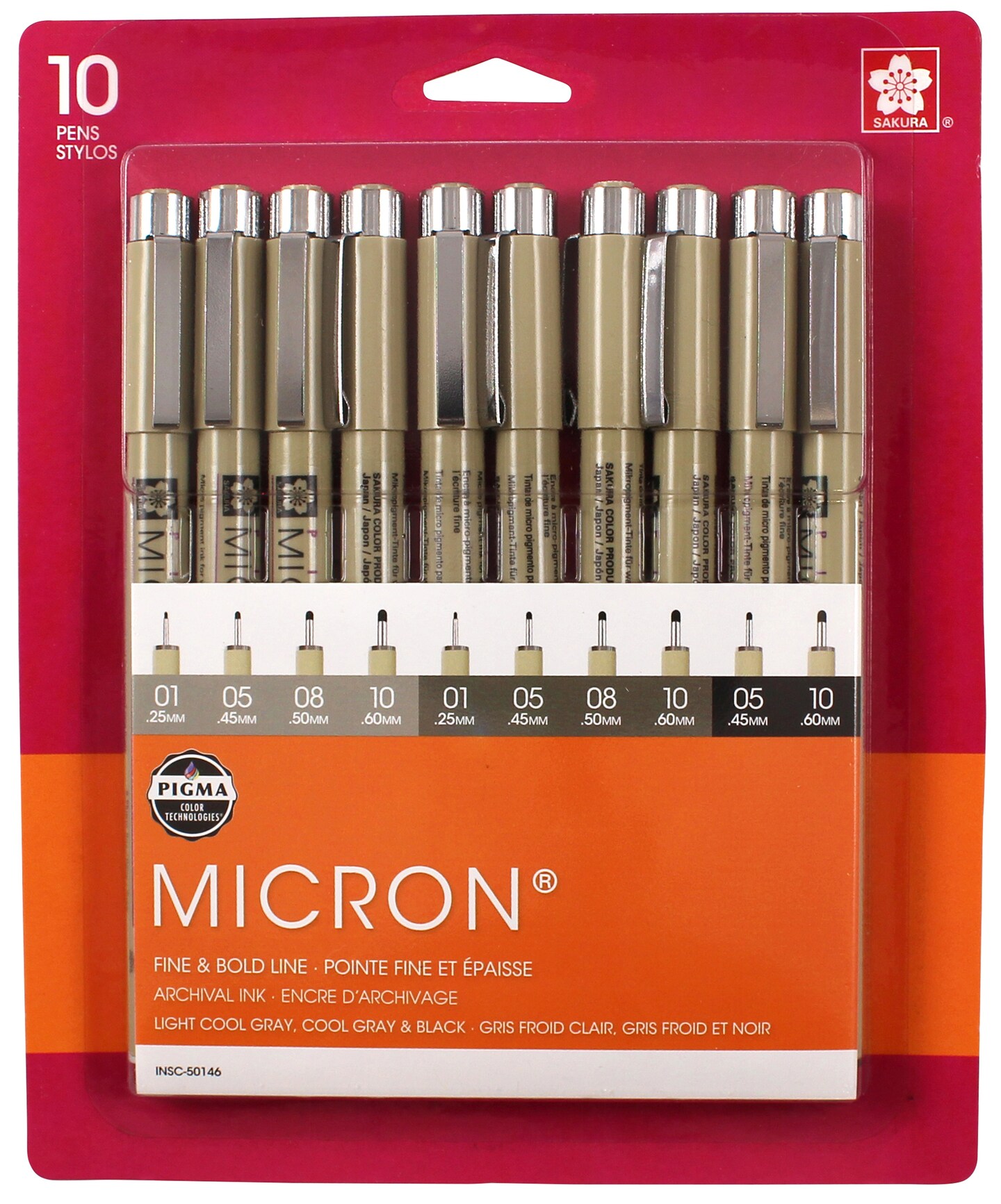 Sakura Pigma Micron Pen Set 10/Pkg-Black/Gray | Michaels