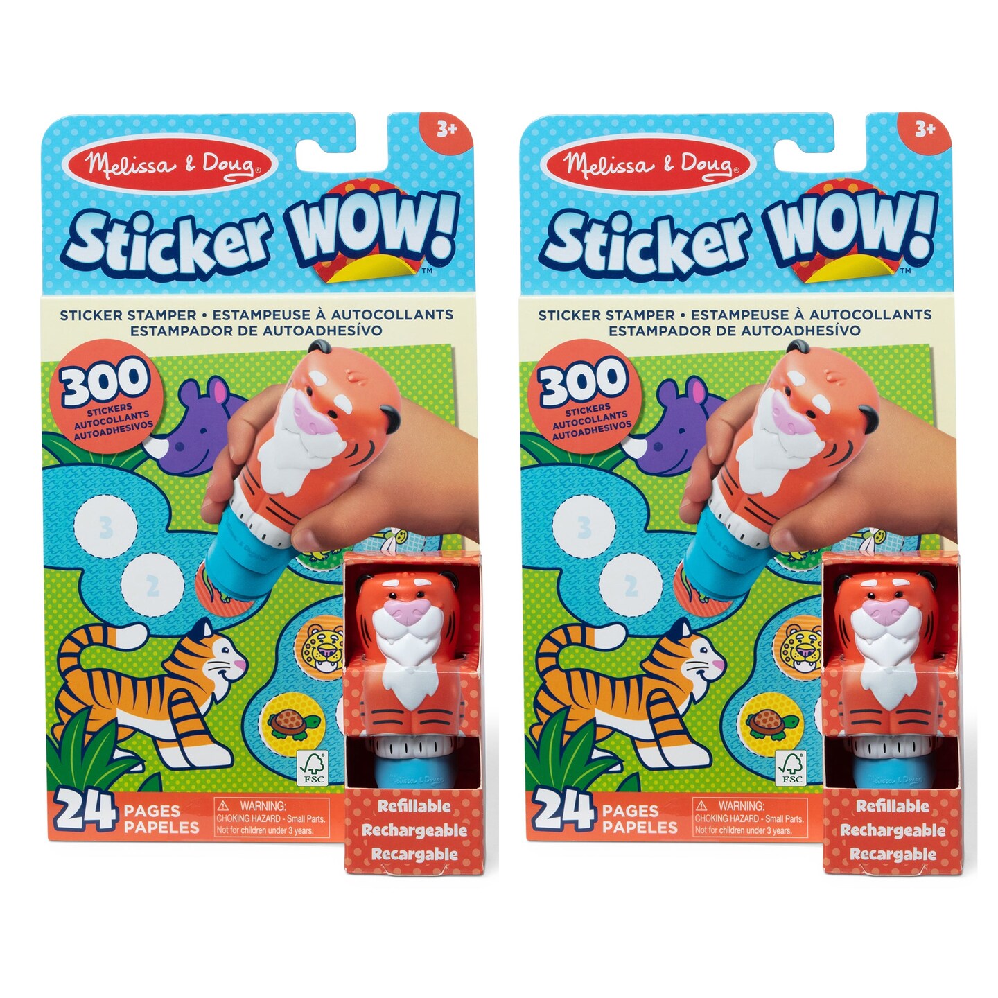 Sticker WOW! Sticker Stamper &#x26; Activity Pad - Tiger, 2 Sets