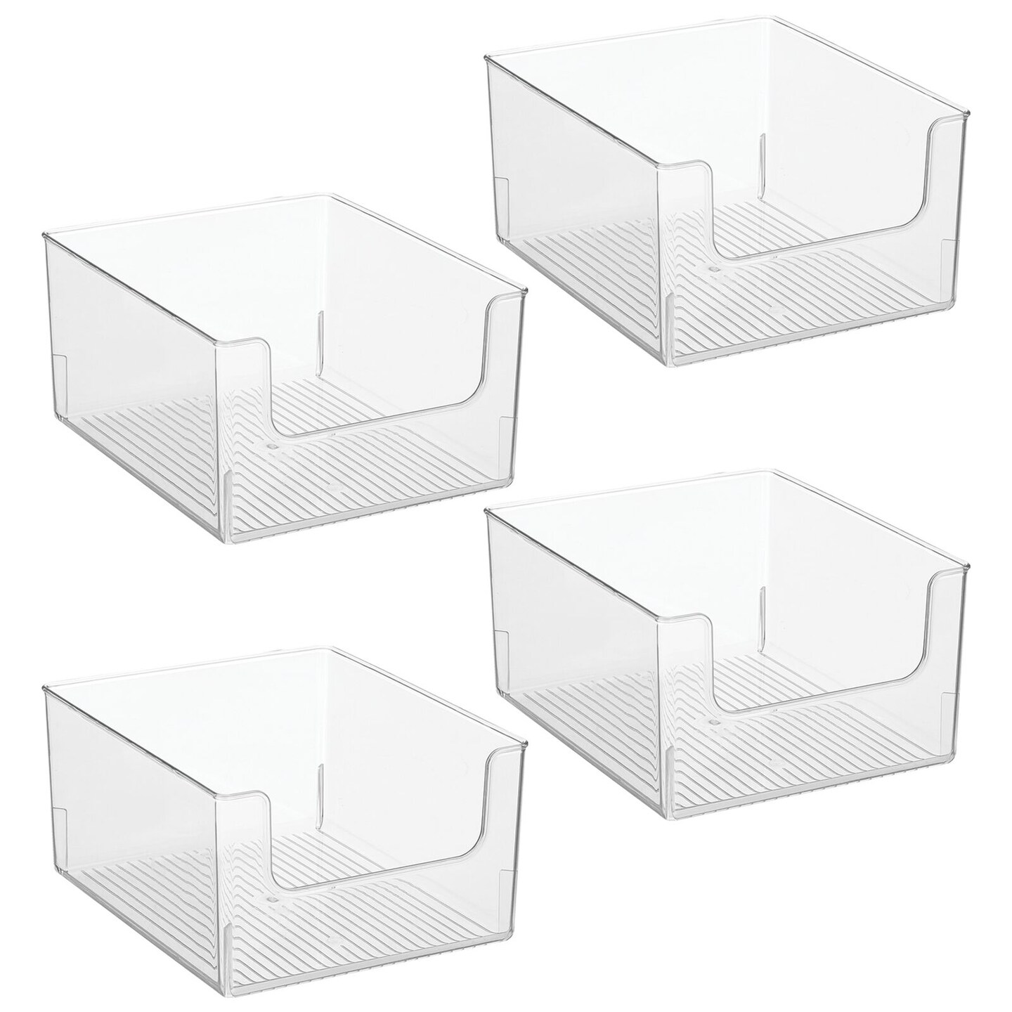 mDesign Office Plastic Storage Organizer Bin with Open Dip Front
