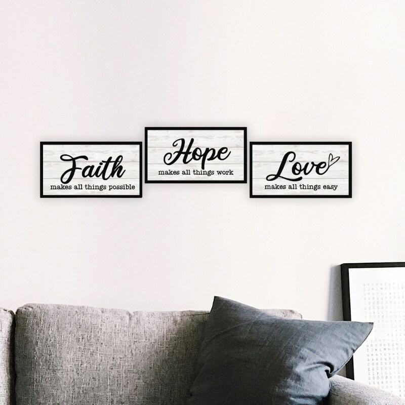 Faith Hope Love Word Trio Sign