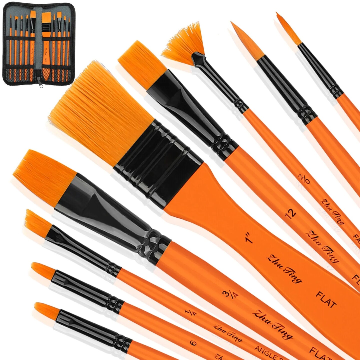 10Pcs Artist Paint Brushes Set for Acrylic Watercolor Art Craft Painting Brush