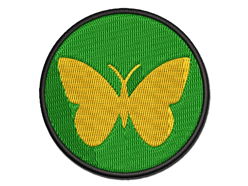Butterfly Solid Multi-Color Embroidered Iron-On or Hook &#x26; Loop Patch Applique
