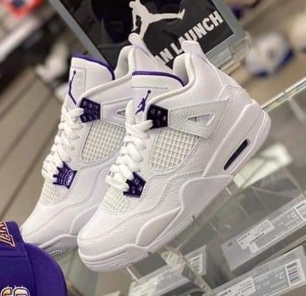 Jordan 4 White Court Purple-Metallic Silver