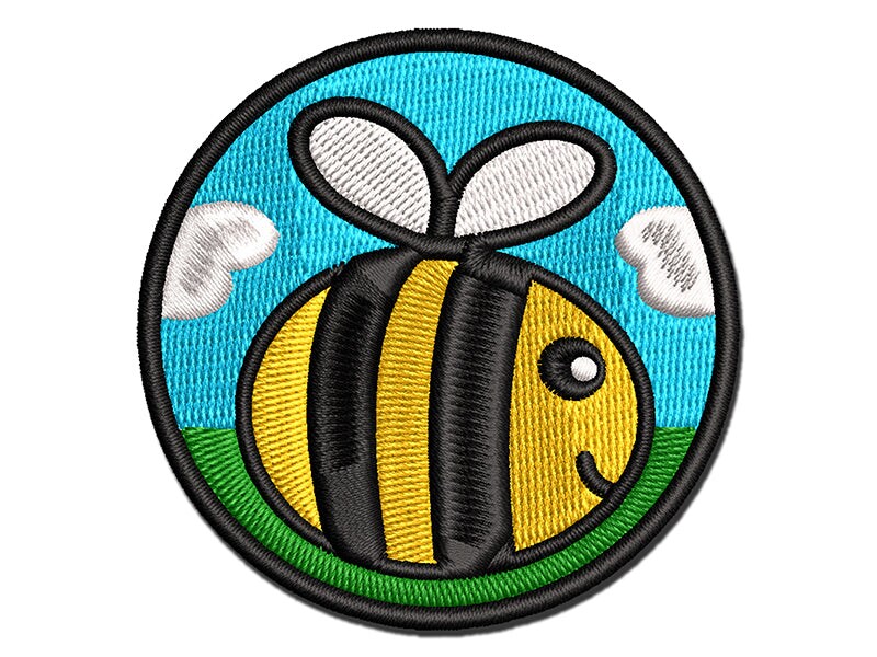Buzzy Bumble Bee Multi-Color Embroidered Iron-On or Hook &#x26; Loop Patch Applique