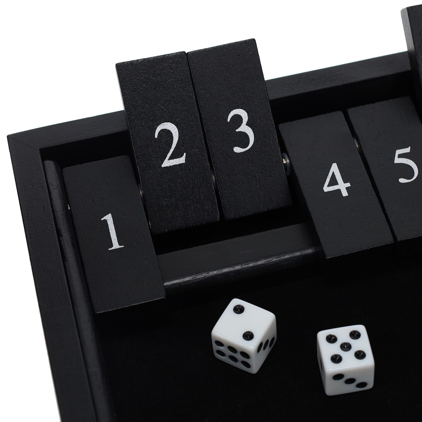 WE Games 12 Number Shut the Box Board Game, Black Stained Wood, 13.5 in.