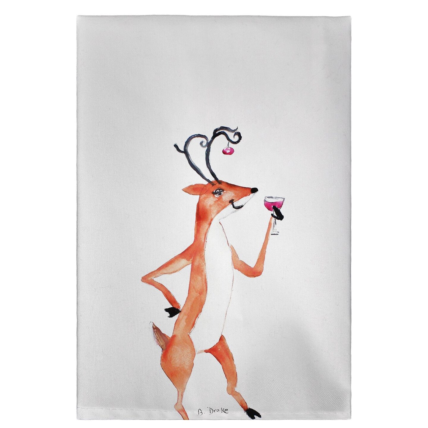 Betsy Drake Drunk Deer Guest Towel