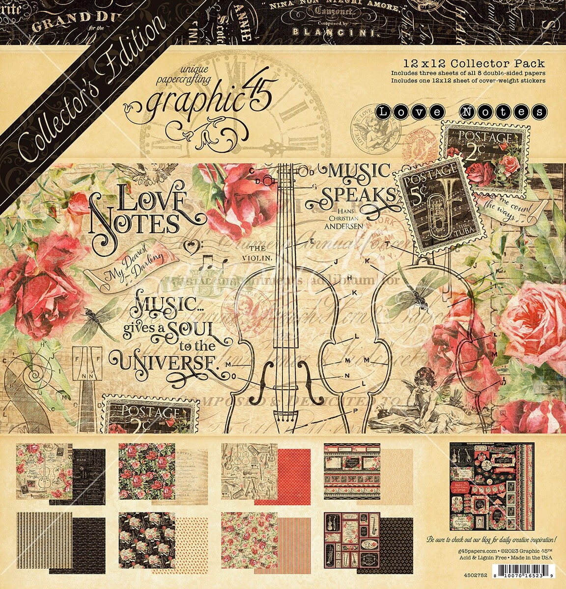 Graphic 45 Collector&#x27;s Edition Pack 12&#x22;X12&#x22;-Love Notes