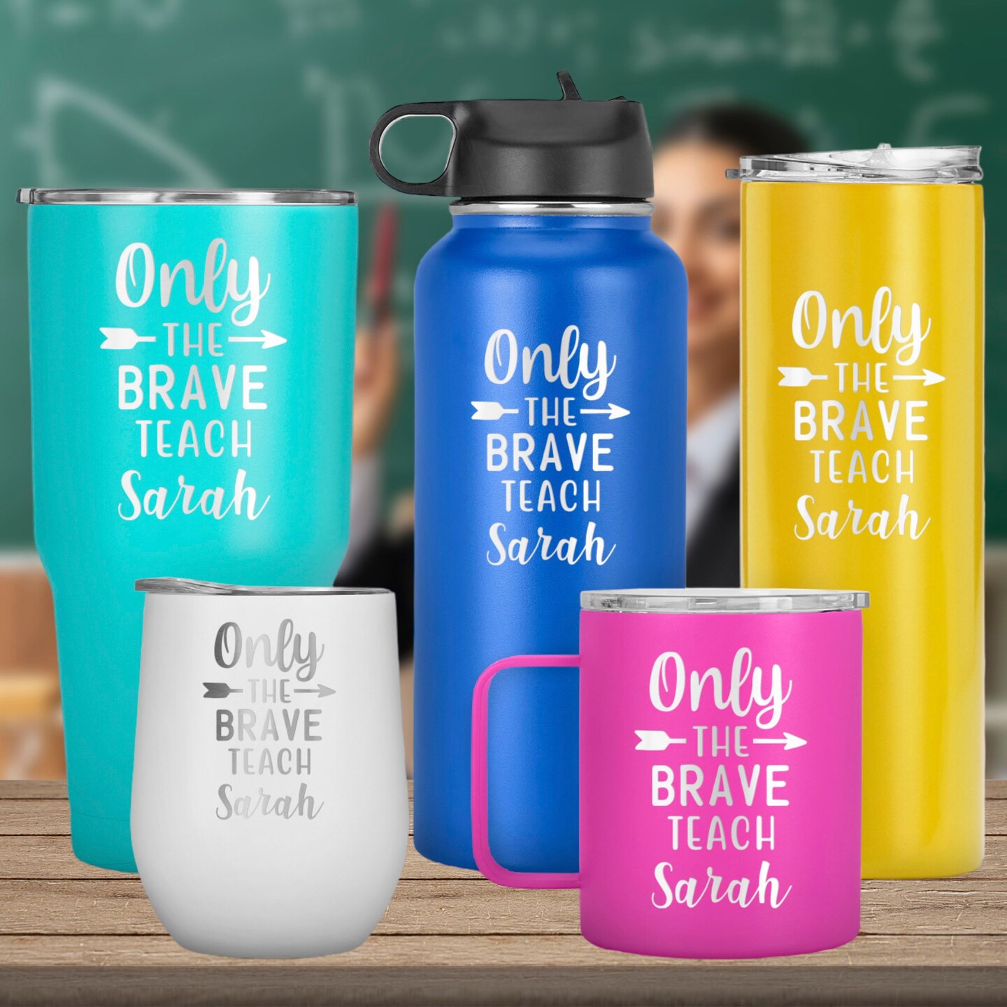 Only The Brave Teach Customized Name Tumbler Teacher Appreciation, Gift ...