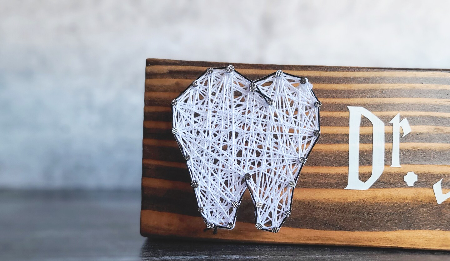 Personalized Dentist Desk Name Sign, hand painted custom string art ...