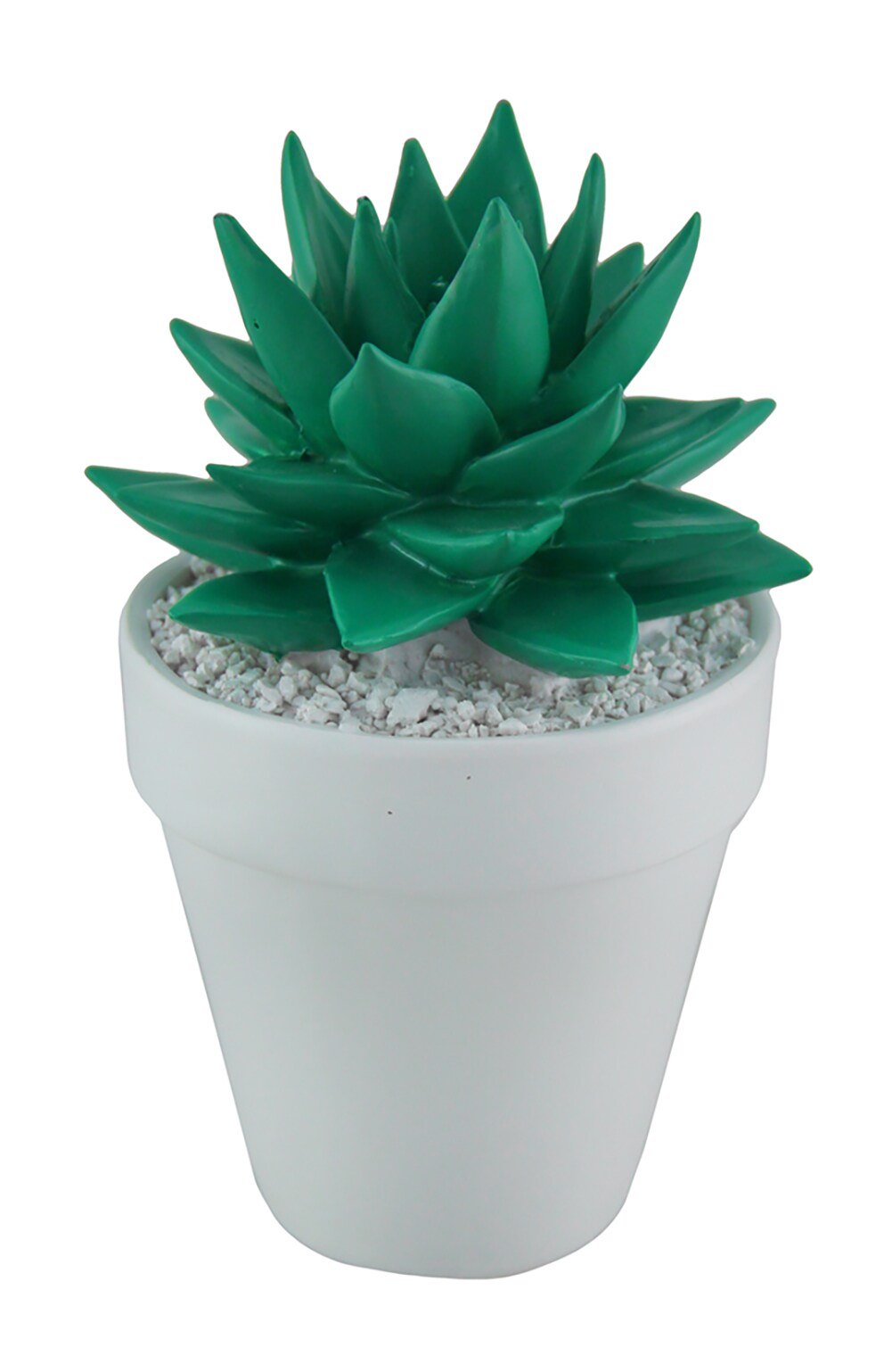 Bright Green Mini Ceramic Succulent in White Round Planter