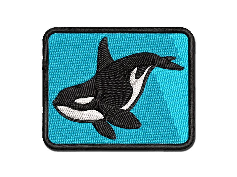 Majestic Orca Killer Whale Multi-Color Embroidered Iron-On or Hook