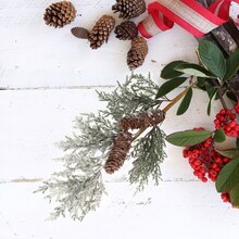 Create Your Winter Wonderland: 6-Piece Set of 20-Inch Snow Pine Picks with Cones | Festive Holiday Accents for Home and Office | Snowy Pine Branches Perfect for Stunning Seasonal Displays - 2024 Christmas Collection, Floral Home by Artificial Flowers