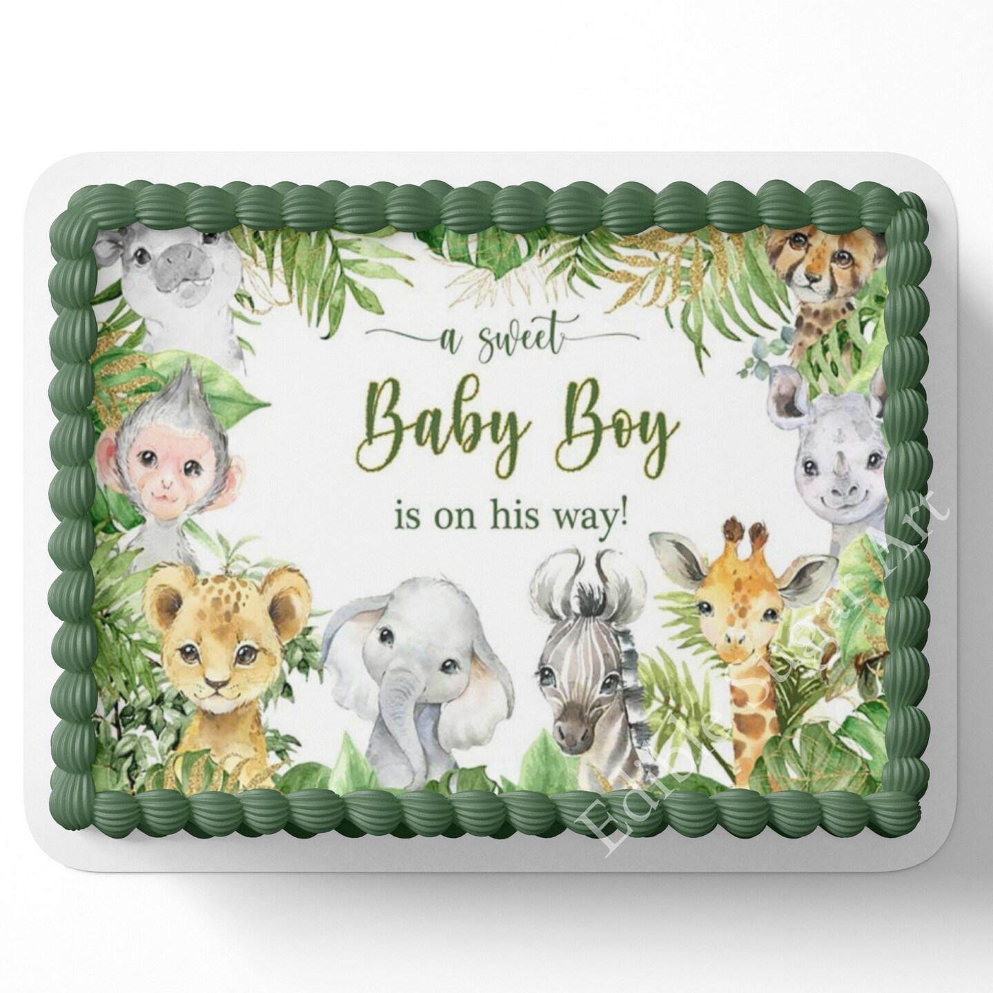 Safari Baby Shower Cake Topper Safari Sheet Cake Topper Safari baby ...