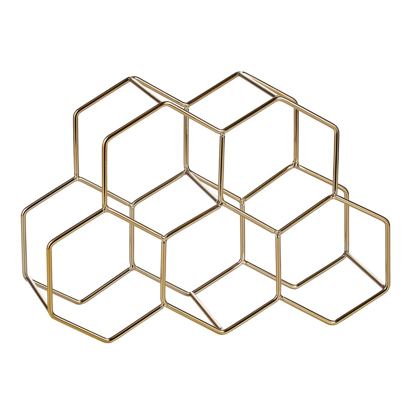 mDesign Honeycomb 5 Bottle Wine Rack for Kitchen Counter or Fridge