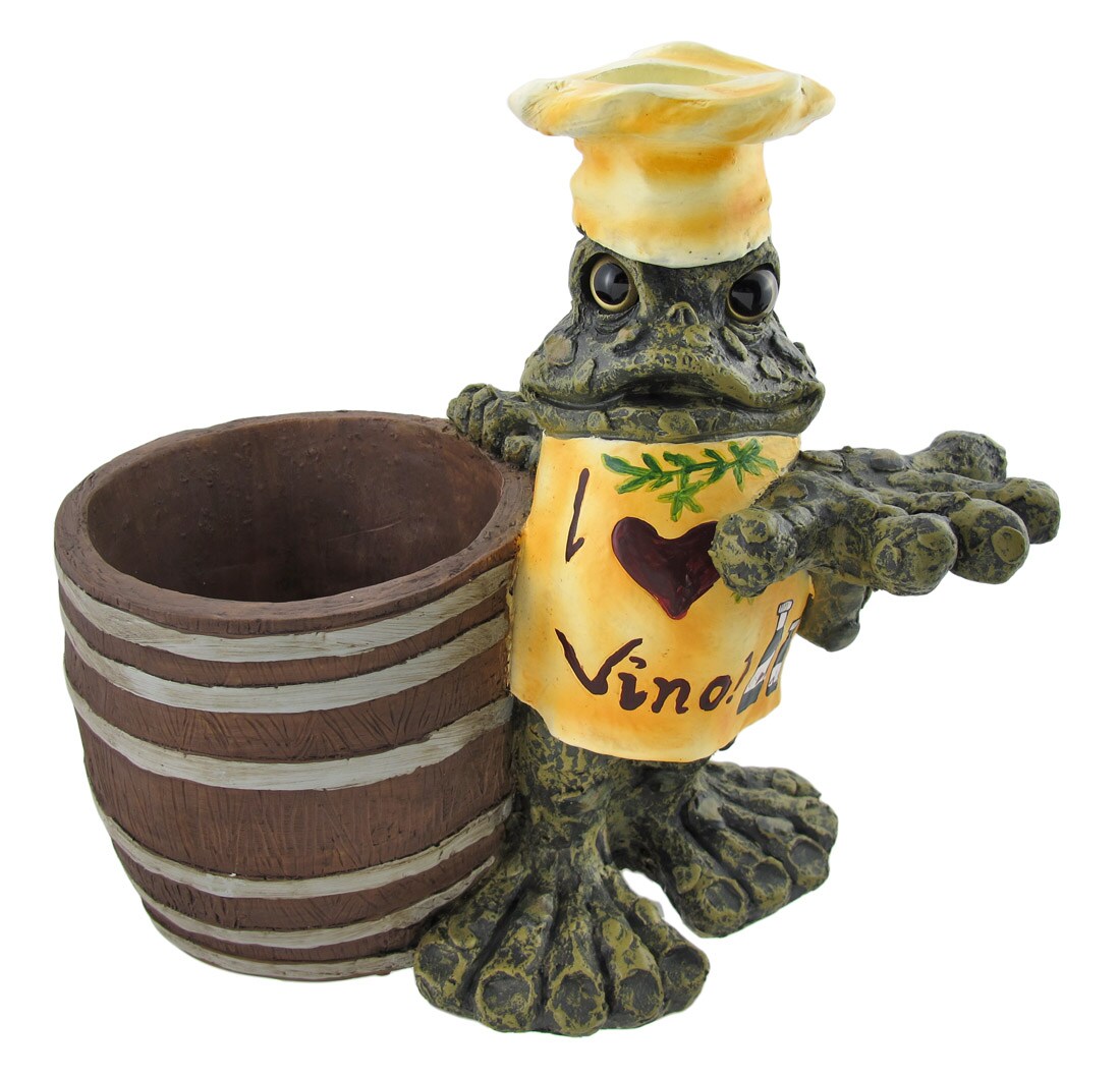&#x60;I Love Vino&#x60; Chef Toad Wine Cooler and Corkscrew Holder
