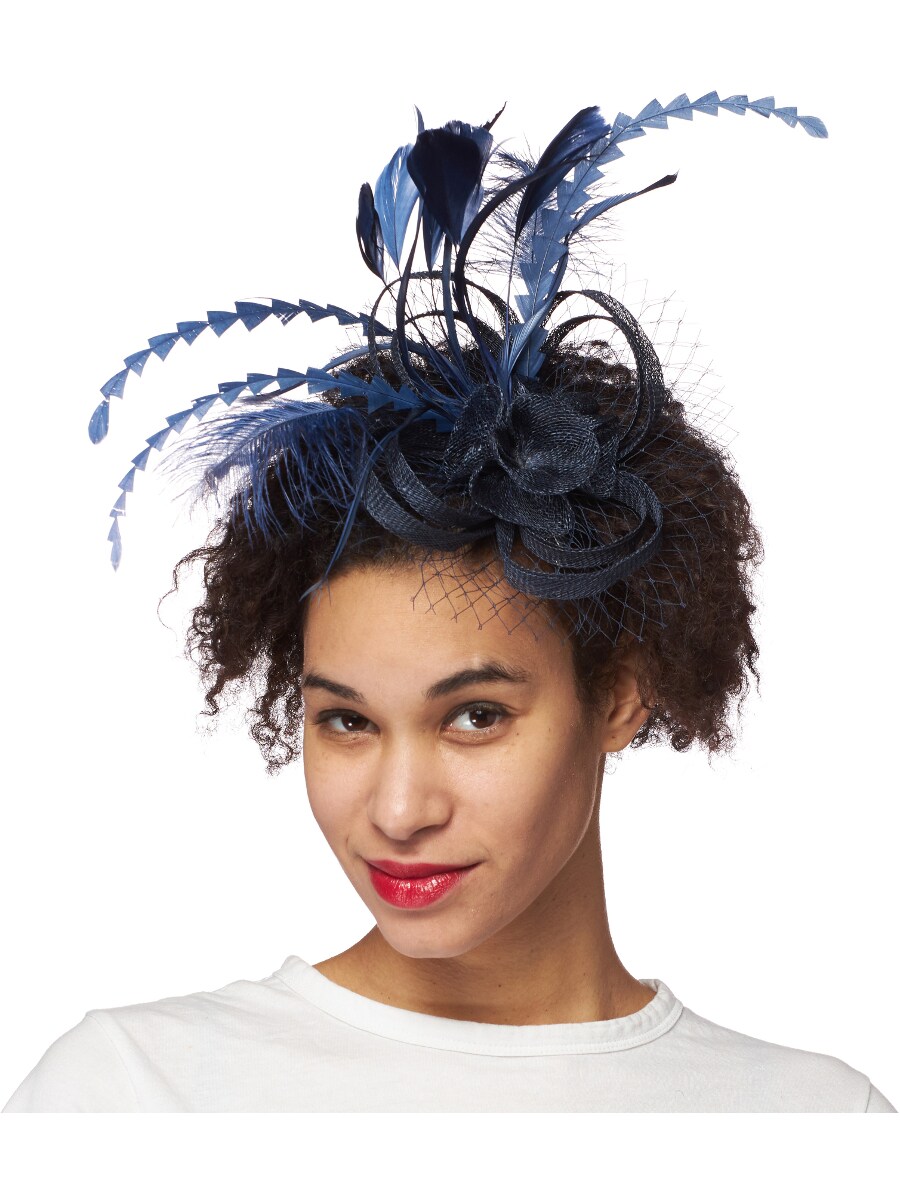 Blue Flyaway Fascinator Costume Accessory