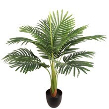 28&#x22; Artificial Fan Palm Plants - 2-Pack Realistic Leaves, Potted in Black Planters, Indoor/Outdoor Decor, Home &#x26; Office Accents - All-Season Use, Floral Home by Artificial Flowers