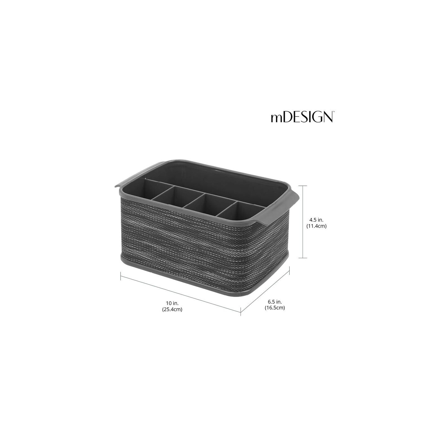 mDesign Plastic Cutlery Storage Organizer Caddy Bin