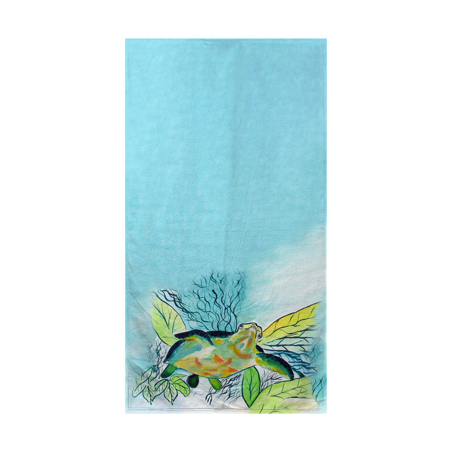 Betsy Drake Smiling Sea Turtle Beach Towel