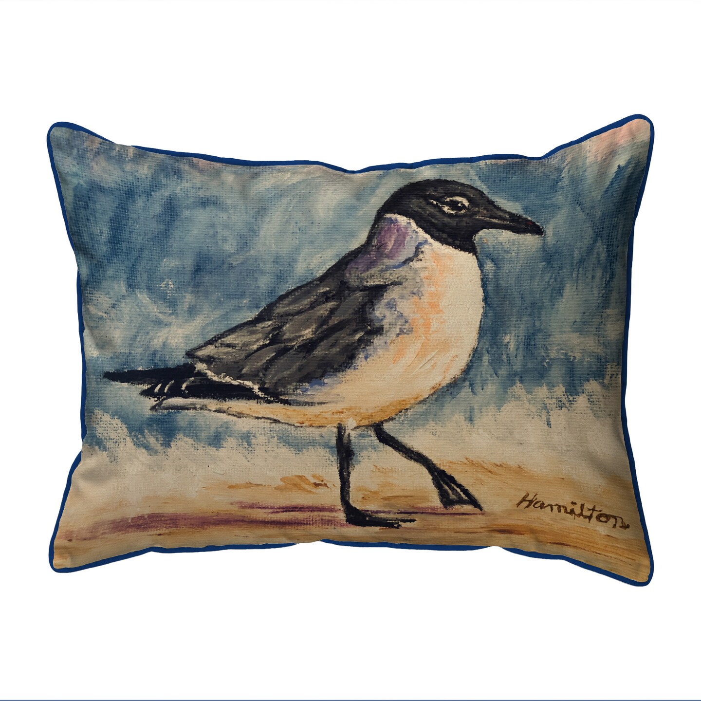 Betsy Drake Laughing Gull Small Indoor/Outdoor Pillow 11x14