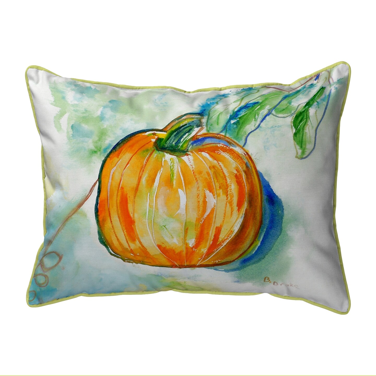 Betsy Drake Pumpkin Large Indoor/Outdoor Pillow 16x20