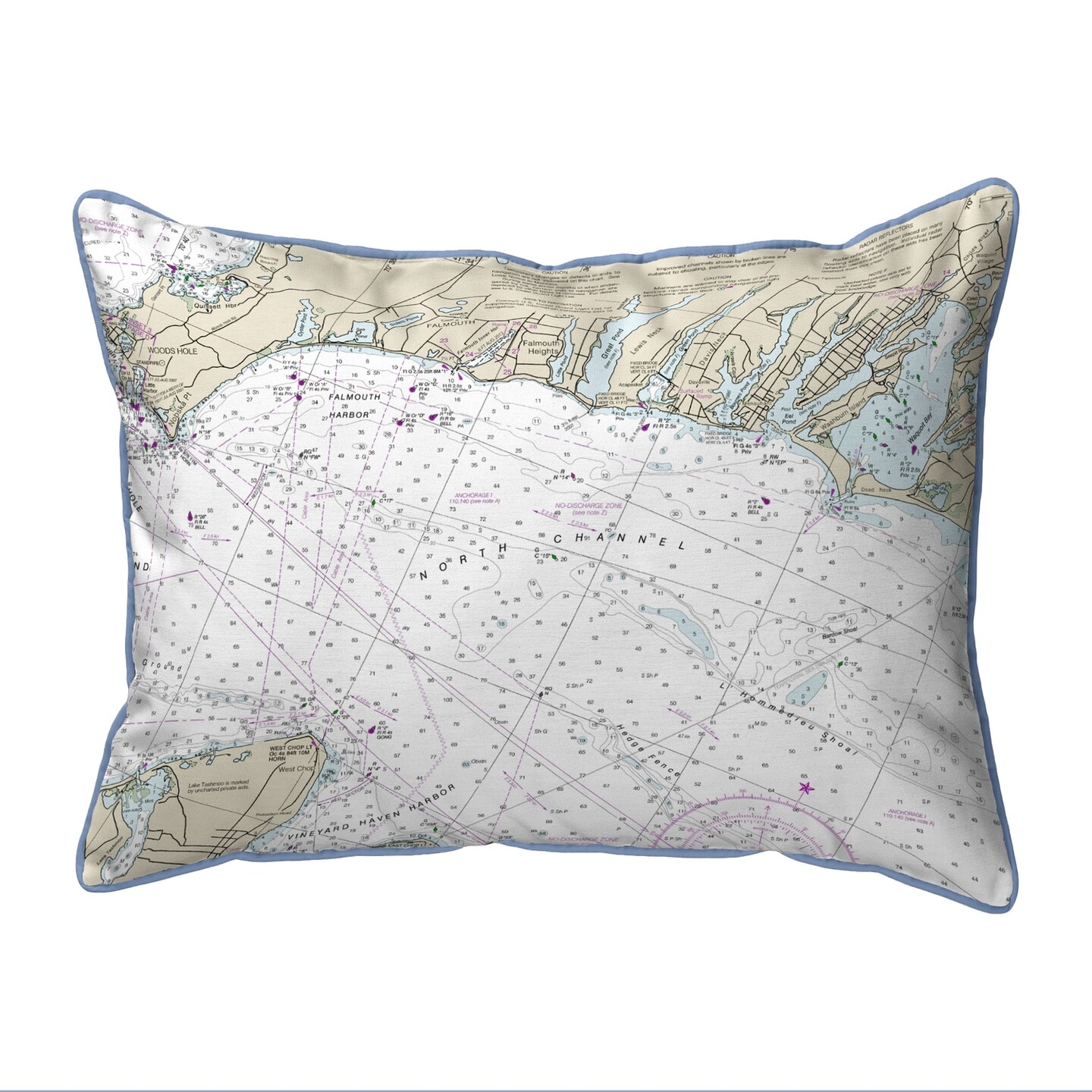 Betsy Drake Falmouth Harbor, MA Nautical Map Large Corded Indoor ...