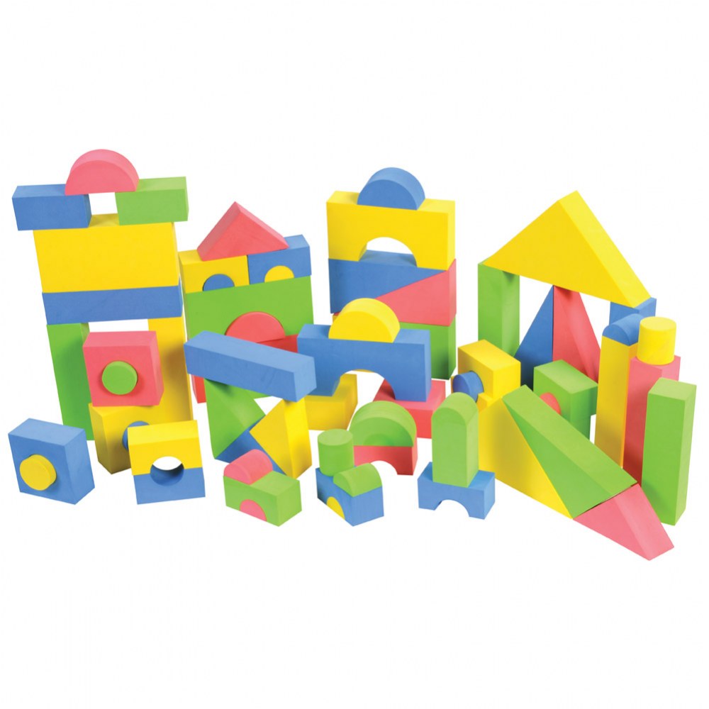 Kaplan Early Learning Company Colorful Soft Foam Building Blocks - 68 Piece Set