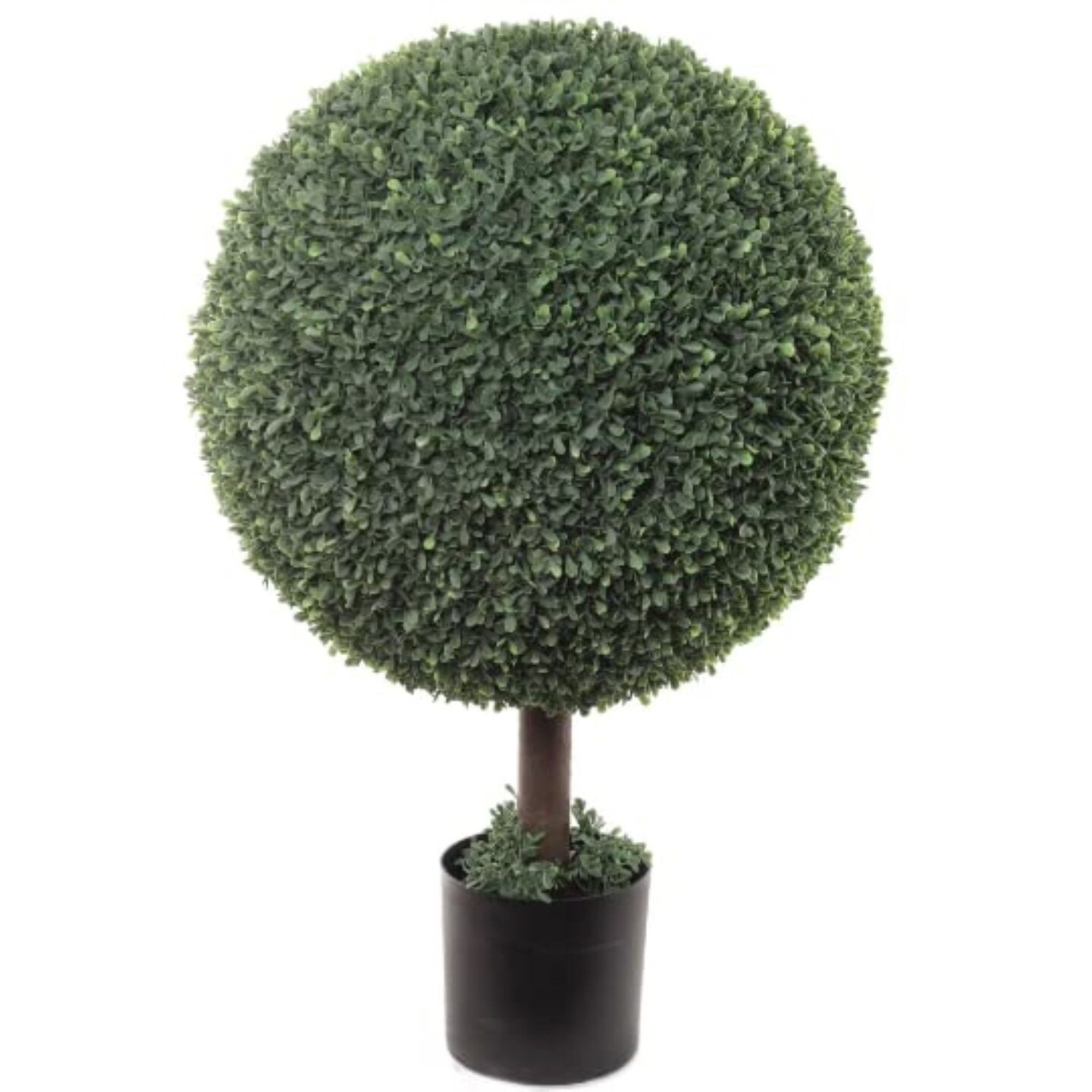31&#x22; UV Boxwood Ball Topiary Tree in Black Pot by Floral Home&#xAE;