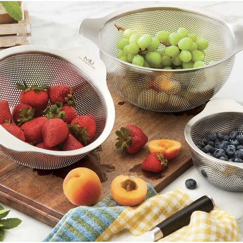 MIU   3 Piece Stainless Steel Mesh Colander Set