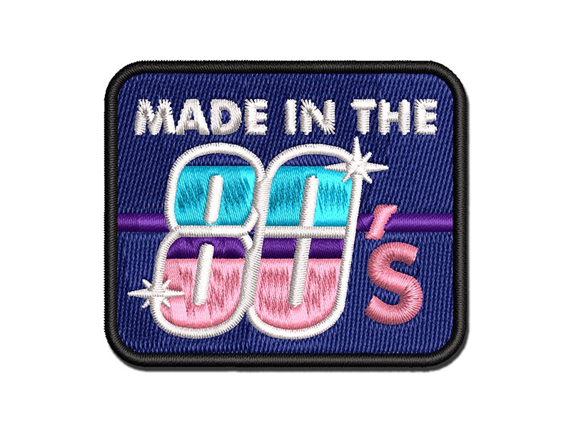 Made in the 80s Retro Vintage 1980 Multi-Color Embroidered Iron-On or Hook &#x26; Loop Patch Applique