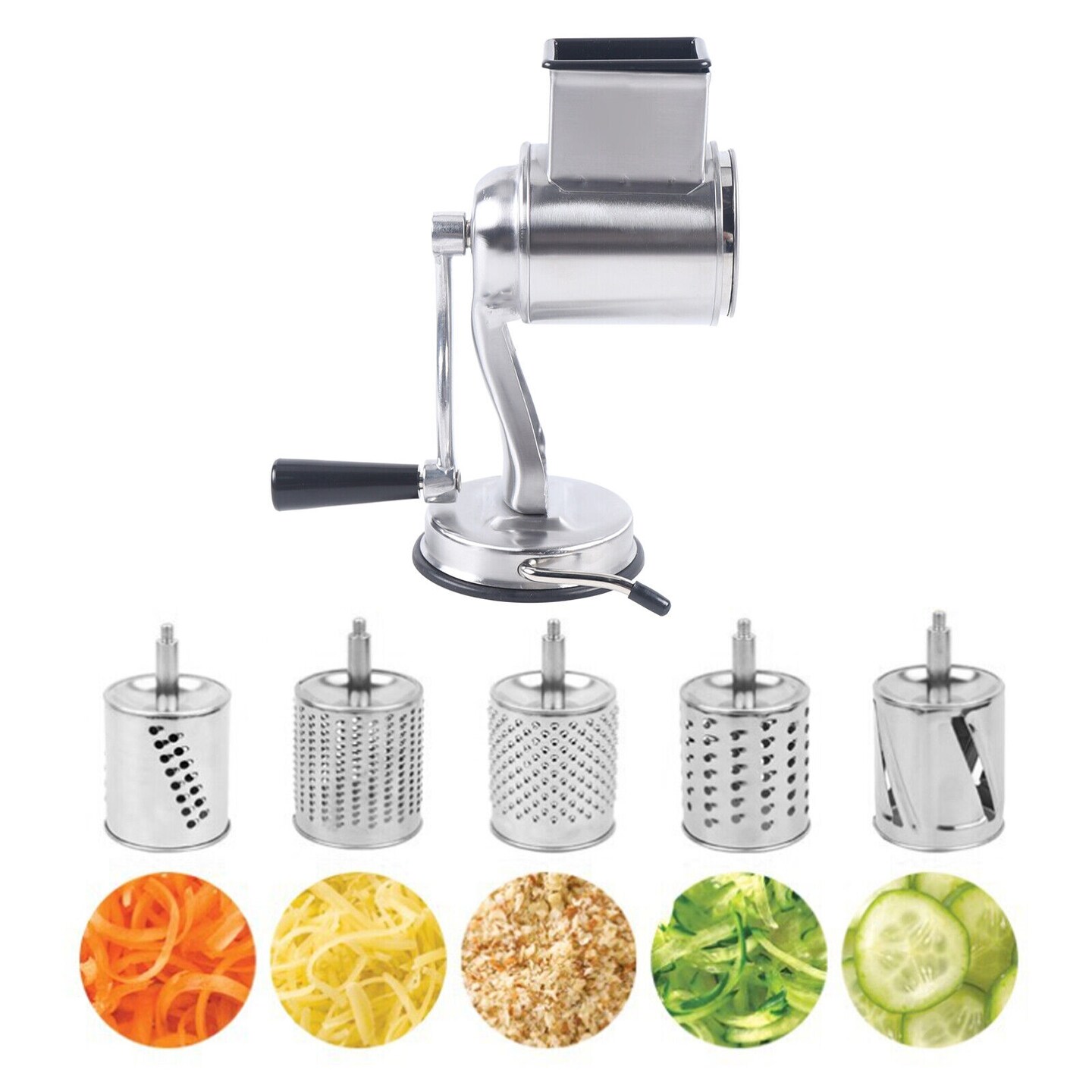 Kitcheniva Stainless Steel Rotary Cheese Grater Vegetable Slicer