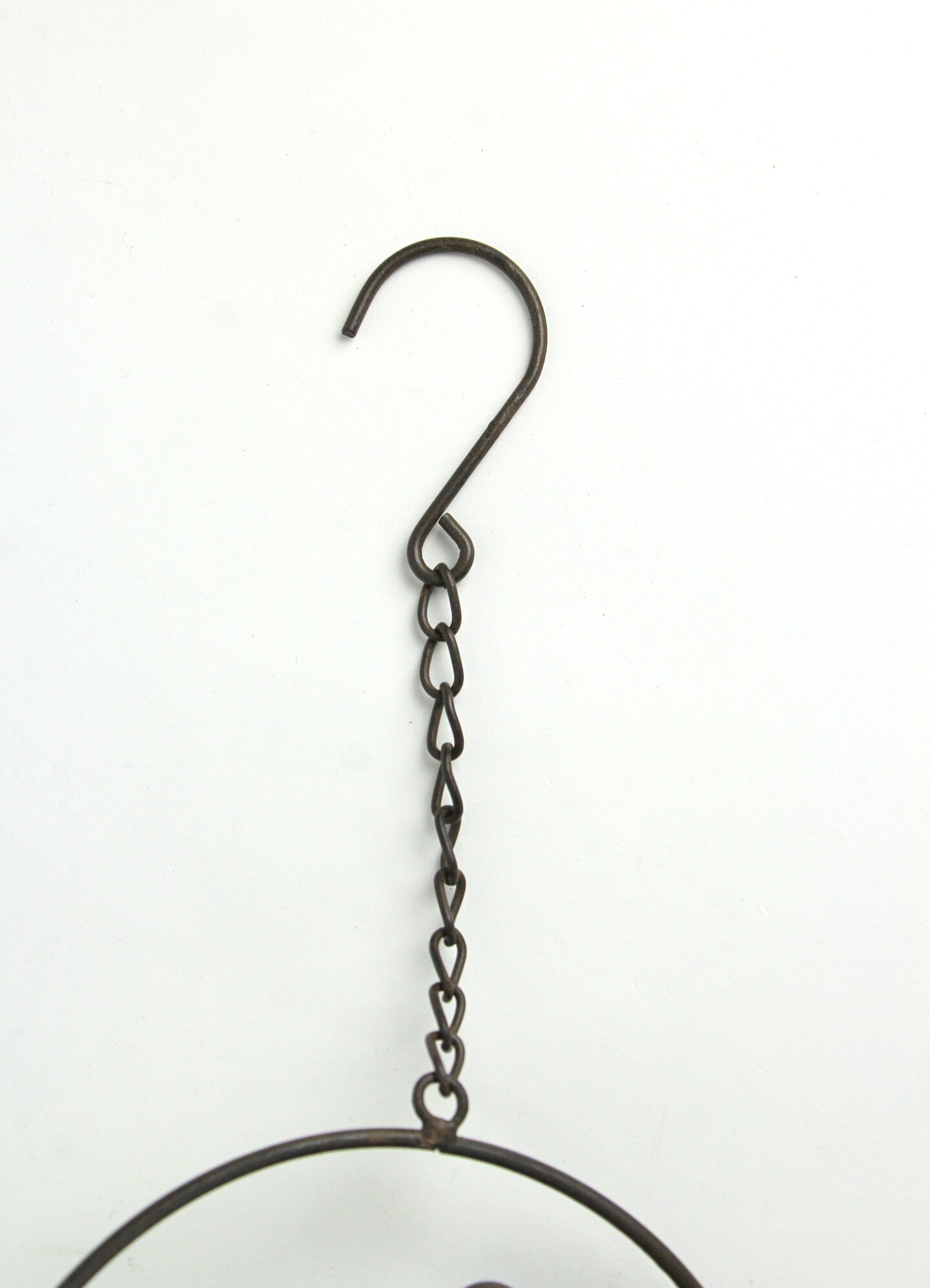 65 Inch Bird Bowl Metal Rain Chain Decorative Patio Accent Garden Decor Art