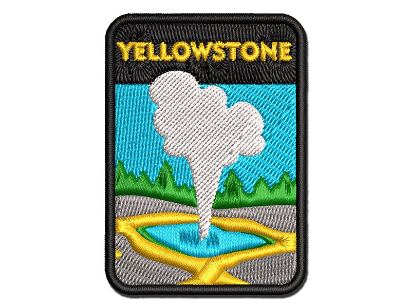 Destination Yellowstone National Park Multi-Color Embroidered Iron-On or Hook &#x26; Loop Patch Applique