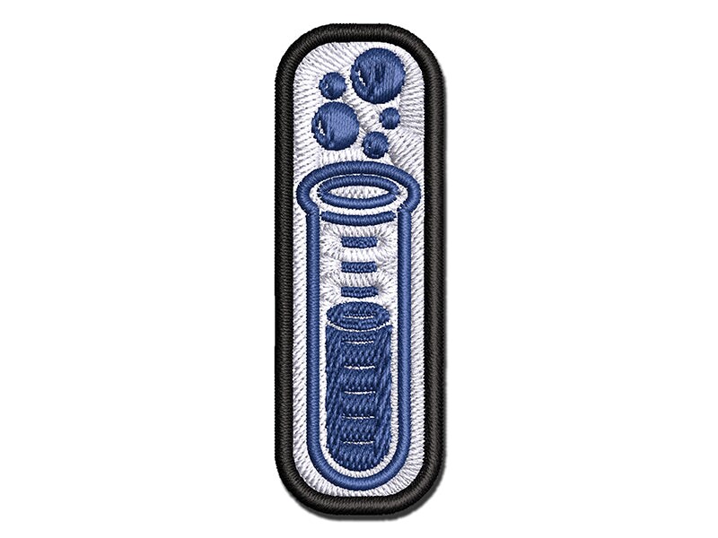Glass Bubbling Test Tube Chemistry Science Multi-Color Embroidered Iron-On or Hook & Loop Patch Applique
