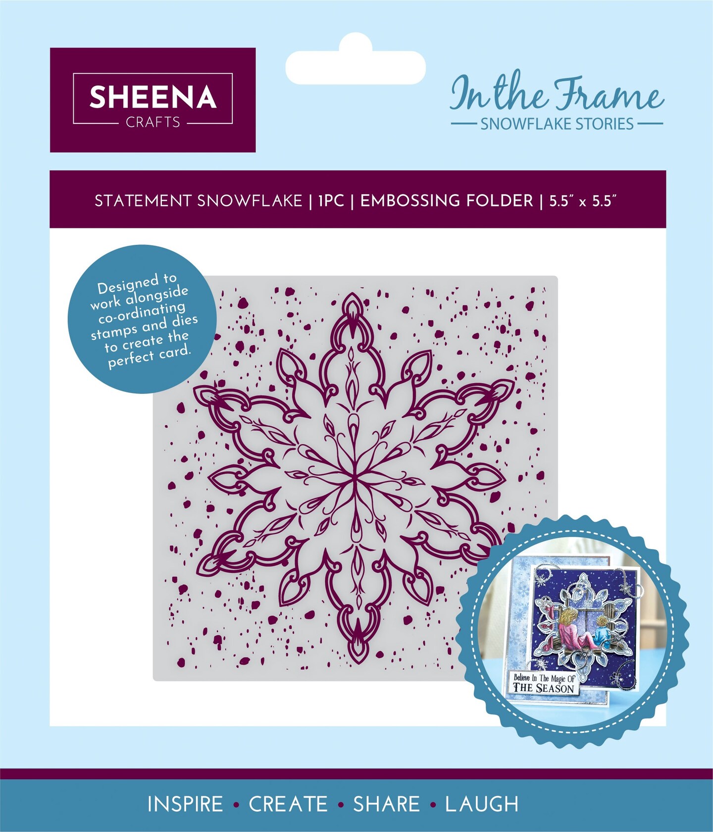 In The Frame Snowflake Stories Embossing Folder-Statement Snowflake
