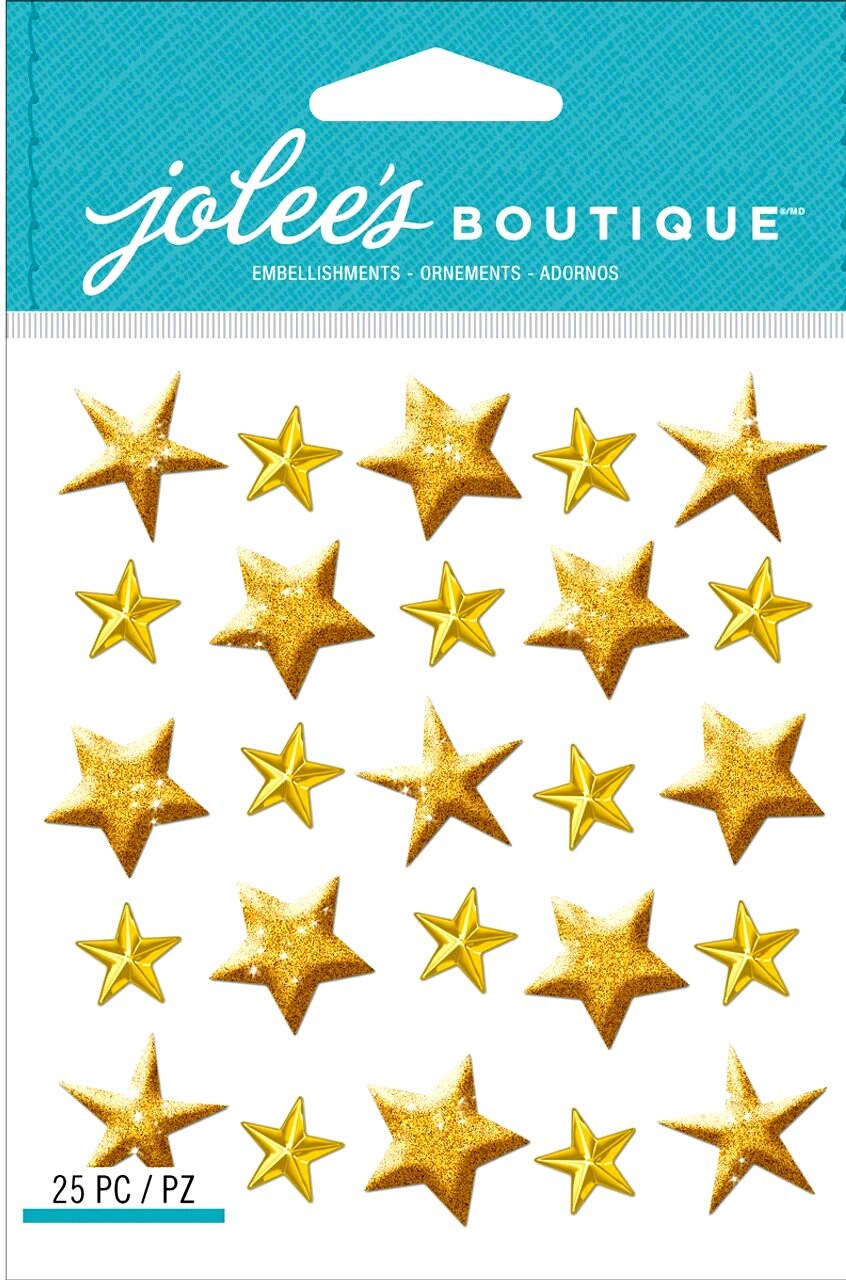 Jolee&#x27;s Boutique Gold Stars Repeat Dimensional Stickers