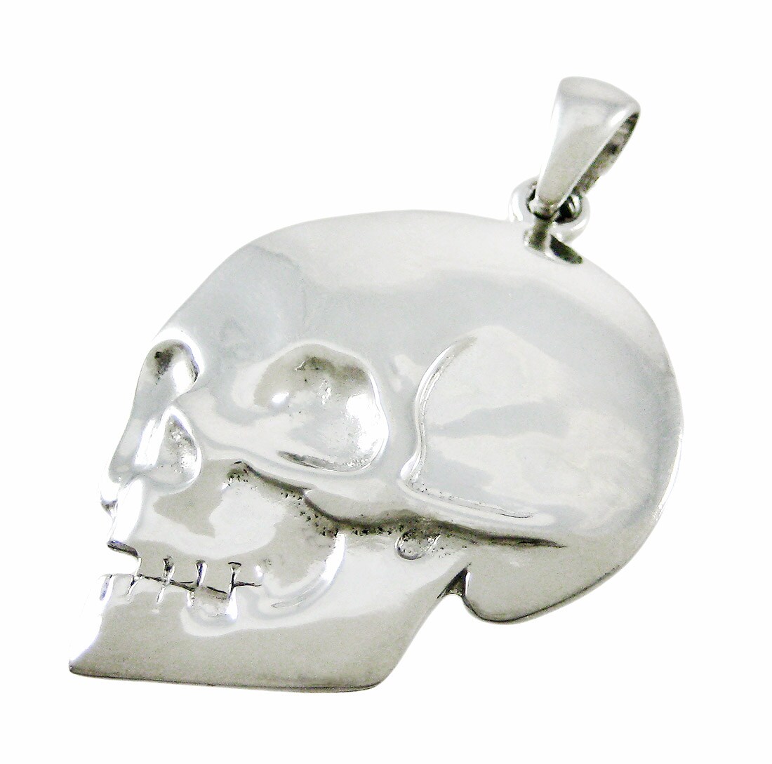 Silvertone Skull Pendant
