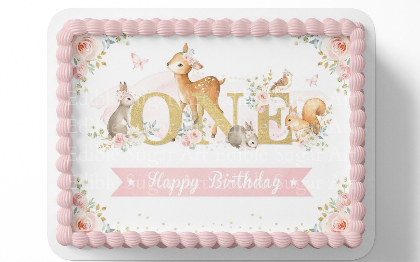 Woodland Onederland 1st Birthday Cake Topper Woodland Sheet Cake Topper ...