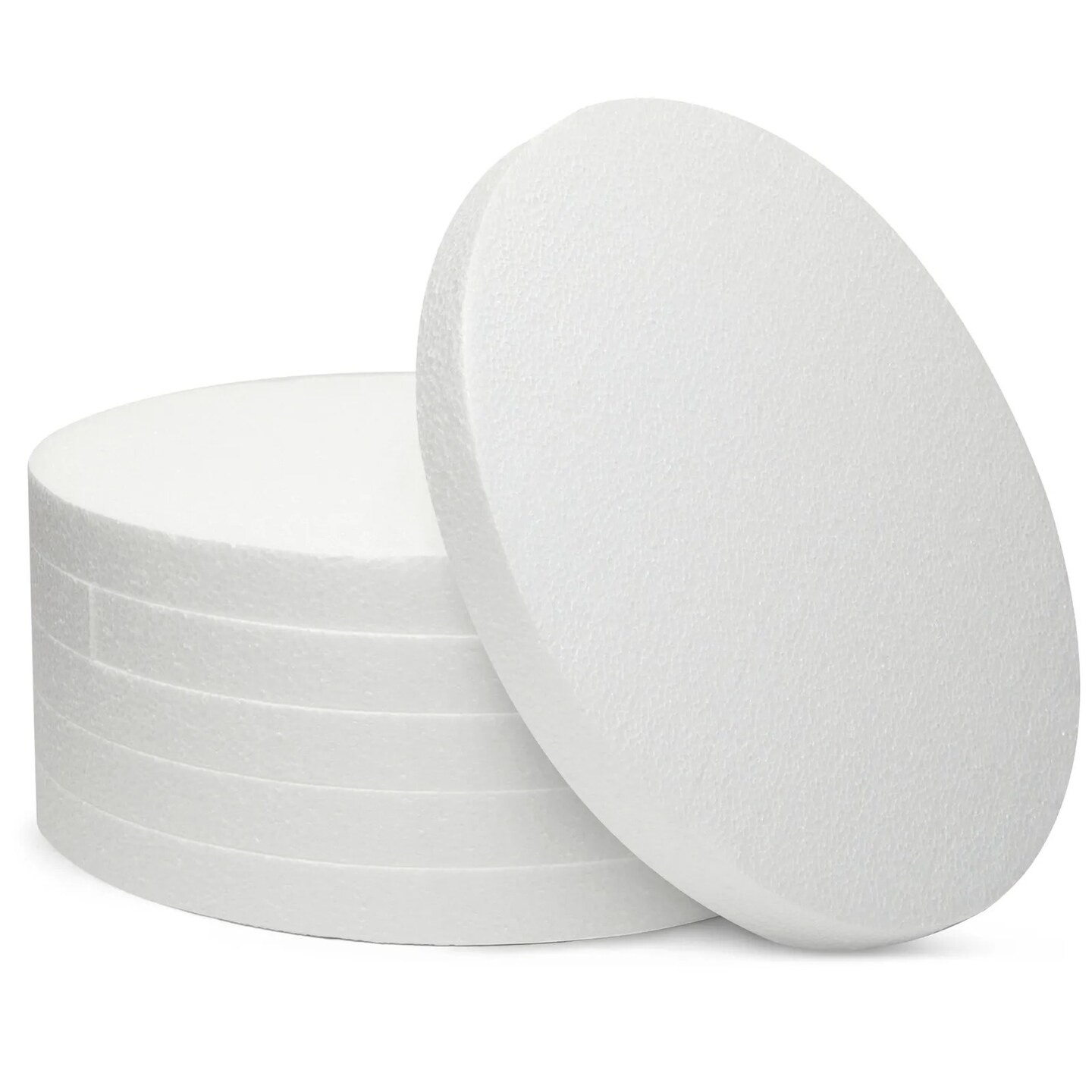 6 Pack Foam Circles for DIY Crafts, Round White Discs for Art Projects, 12x1 In