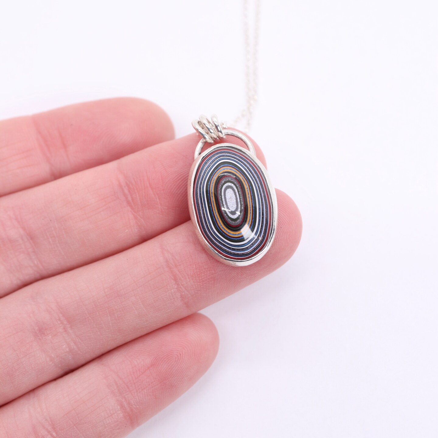 Fordite and discount Sterling Silver Pendant