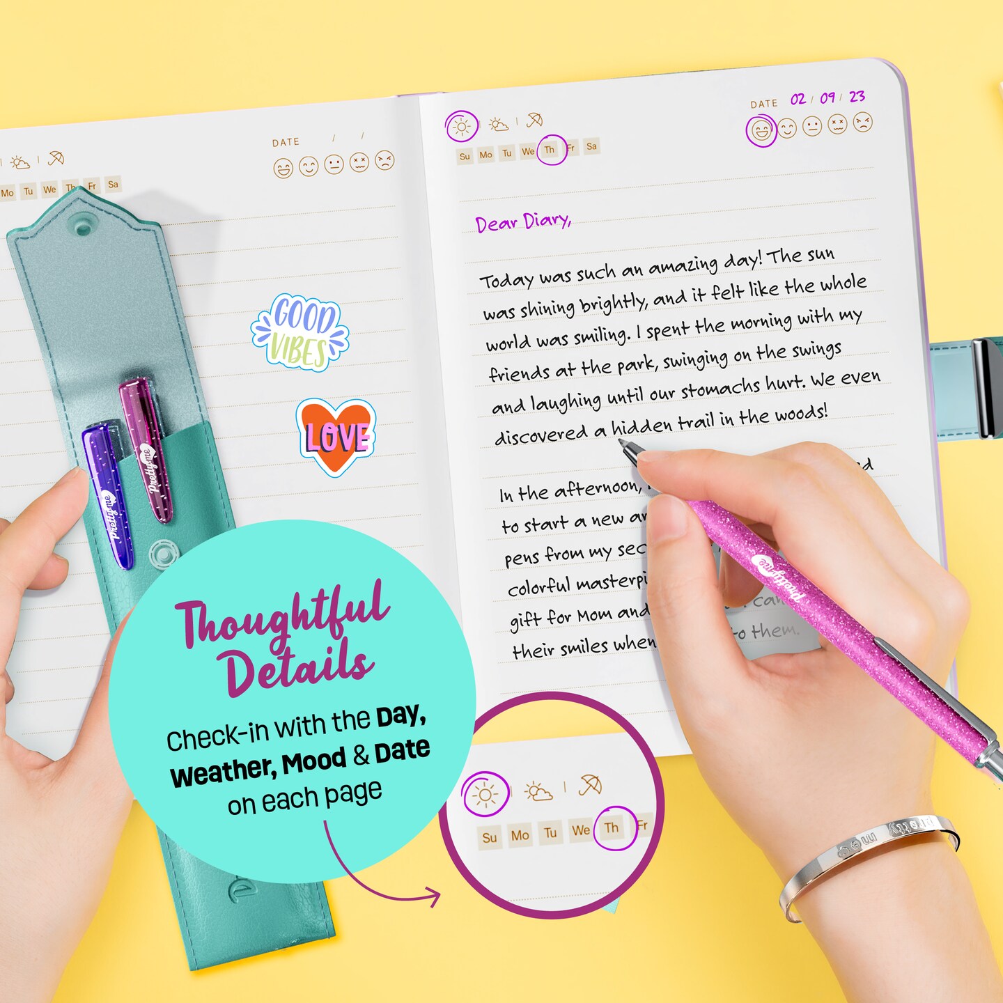 Secret Diary Set with Lock for Girls - Kids Locking Journal for Teens, Tweens - Birthday Gift Ideas for Girl Ages 8-12+ - Best Locked Journals Notebooks