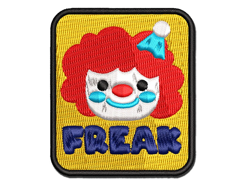 Clown Freak Funny Circus Multi-Color Embroidered Iron-On or Hook &#x26; Loop Patch Applique