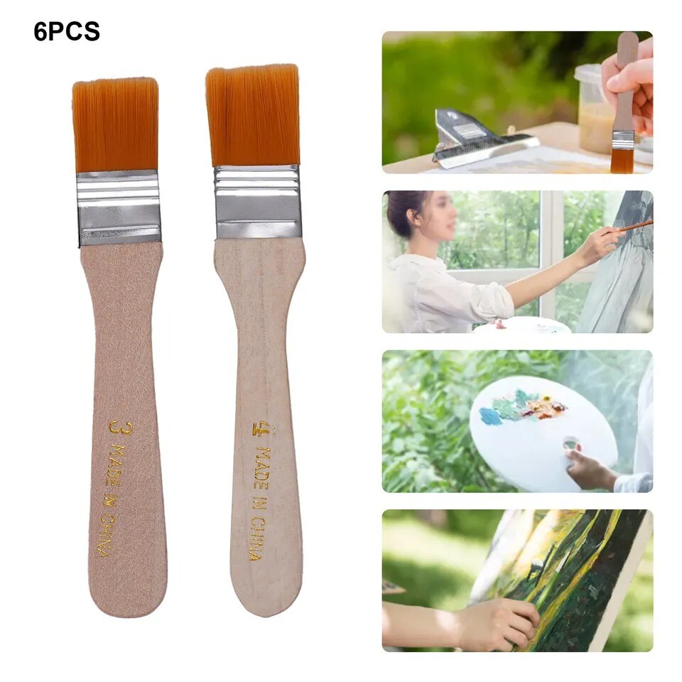 6x Painting Brushes Set for Painting, Wall Painting